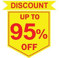 95 percent discount tag vector, Offer tag, Special offer vector, Big sale, Mega sale, Big sale 95 percent discount offer, Super sale 95 percent tag vector, 95 percent special discount offer label vector