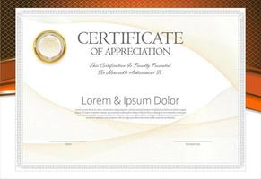 certificado o diploma de terminación diseño modelo blanco antecedentes vector ilustración