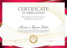 Certificate or Diploma of completion design template white background vector illustration