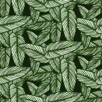 Wallpaper with tropical leaves, luxurious nature leaves, green banana leaf line design, hand-drawn contour fabric design, print, cover, banner and invitation, vector illustration. Printing on fabric