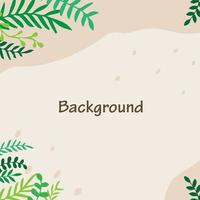 Spring green square backgrounds. Minimalistic style with floral elements and texture. Editable vector template for card, banner, invitation, social media post, poster, mobile apps, web ads