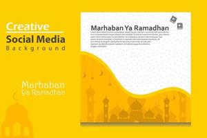 social media post template in square background with simple ornament design for Eid Mubarak. Good template for islamic celebration design. vector