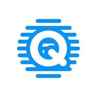 Initial Q Circle Line Logo vector