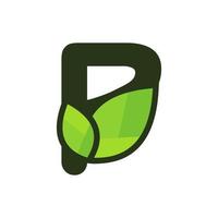 Initial P Leaf Logo vector