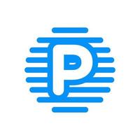 Initial P Circle Line Logo vector