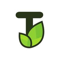 Initial T Leaf Logo vector