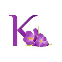 inicial k flor logo vector