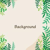 Spring green square backgrounds. Minimalistic style with floral elements and texture. Editable vector template for card, banner, invitation, social media post, poster, mobile apps, web ads