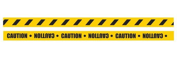 Caution tape set of yellow warning ribbons. Abstract warning lines for police, accident, under construction. Vector danger tape collection.