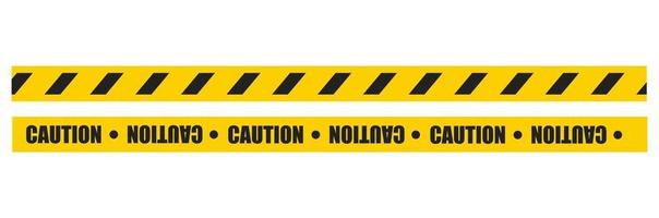 Caution tape set of yellow warning ribbons. Abstract warning lines for police, accident, under construction. Vector danger tape collection.