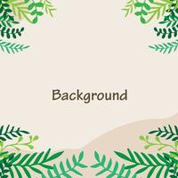 Spring green square backgrounds. Minimalistic style with floral elements and texture. Editable vector template for card, banner, invitation, social media post, poster, mobile apps, web ads