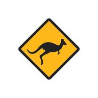 Road Signs YELLOW sign, yield, road, crossing, vector, kangoroo vector