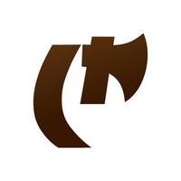 inicial C hacha logo vector