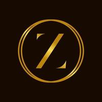 elegante inicial z dorado circulo logo vector