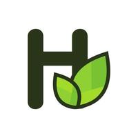 Initial H Leaf Logo vector