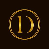 Elegant Initial D Golden Circle Logo vector