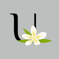 Initial U Beauty Flower Logo vector