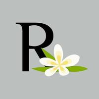 Initial R Beauty Flower Logo vector