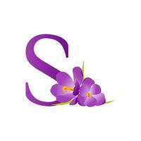 inicial s flor logo vector