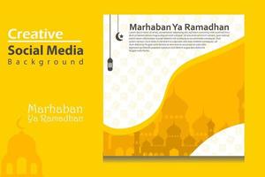 social media post template in square background with simple ornament design for Eid Mubarak. Good template for islamic celebration design. vector