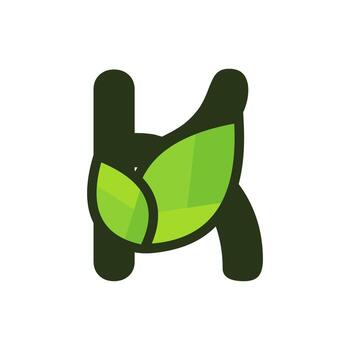 Initial K Leaf Logo vector
