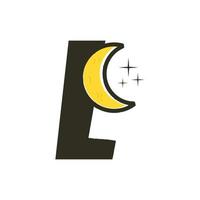 Initial L Moon Logo vector