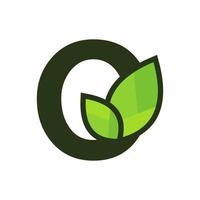 Initial O Leaf Logo vector