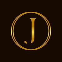 Elegant Initial J Golden Circle Logo vector