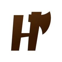 inicial h hacha logo vector
