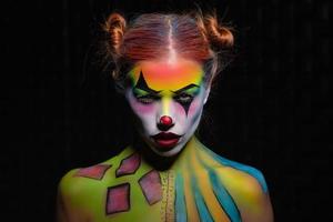 Attractive young woman with a face painting photo