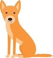 Australian dog Dingo sitting. vector