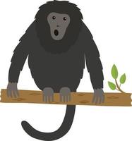 Howler monkey, howling on a tree vector