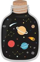 Space Galaxy in the jar. vector