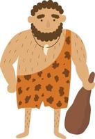 Stone age primitive man vector