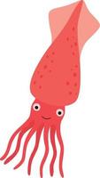 Squid cartoon illustration vector