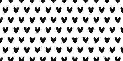 Valentine's Day seamless pattern background, black heart shape on white backdrop vector