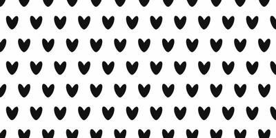 Valentine's Day seamless pattern background, black heart shape on white backdrop vector