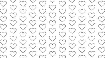 Background with a heart line black seamless pattern on a white background Cute heart shape vector background