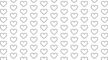 Background with a heart line black seamless pattern on a white background Cute heart shape vector background