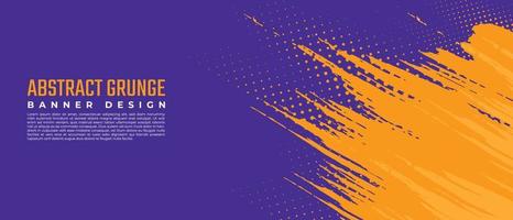 Abstract grunge banner vector, horizontal background with paint brush and halftone effect, template design with copy space for business or sports event vector