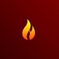 Letter H fire logo vector