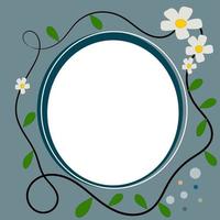 Flower circle Photo frames on nice background. Decorative template for baby, family or memories. Scrapbook concept, vector illustration.