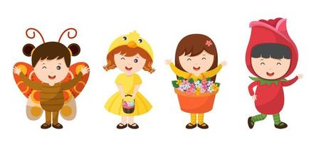 Happy Easter cute cartoon character vector set. Festival and cultural holiday concept.