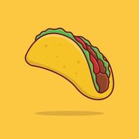 Free vector icon taco cartoon illustration