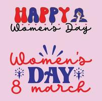 Free vector happy women's day t-shirt design,Free vector hand made lettering international women day