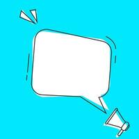 megaphone and speech bubble vector illustration for announcement background design