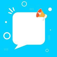 megaphone and speech bubble vector illustration for announcement background design