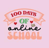 100 day of school svg t-shirt design,Retro 100 day of school svg t-shirt design, 100 day of school  t-shirt design vector