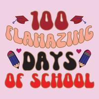 100 day of school svg t-shirt design,Retro 100 day of school svg t-shirt design, 100 day of school  t-shirt design vector