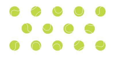 Flat vector illustration in childish style. Hand drawn different tennis balls